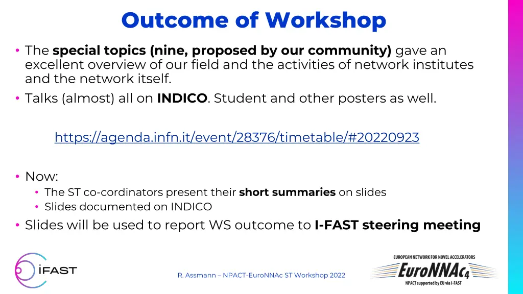 outcome of workshop