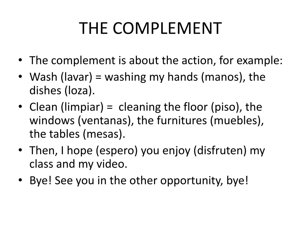 the complement