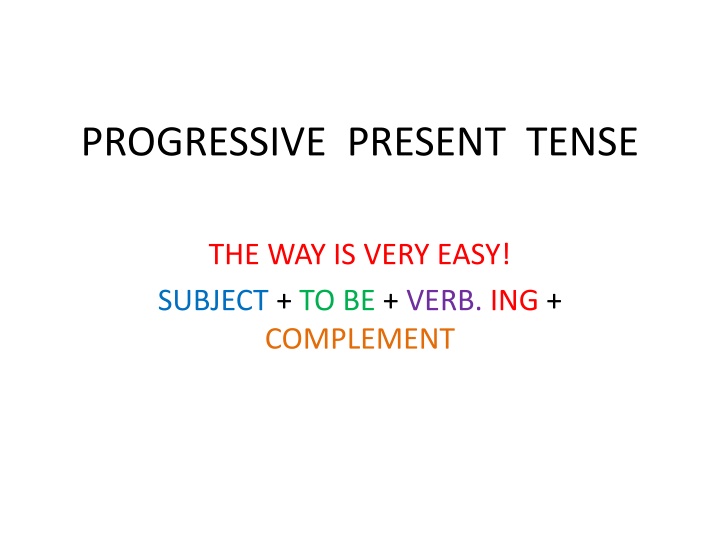 progressive present tense