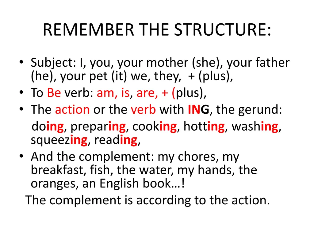 remember the structure
