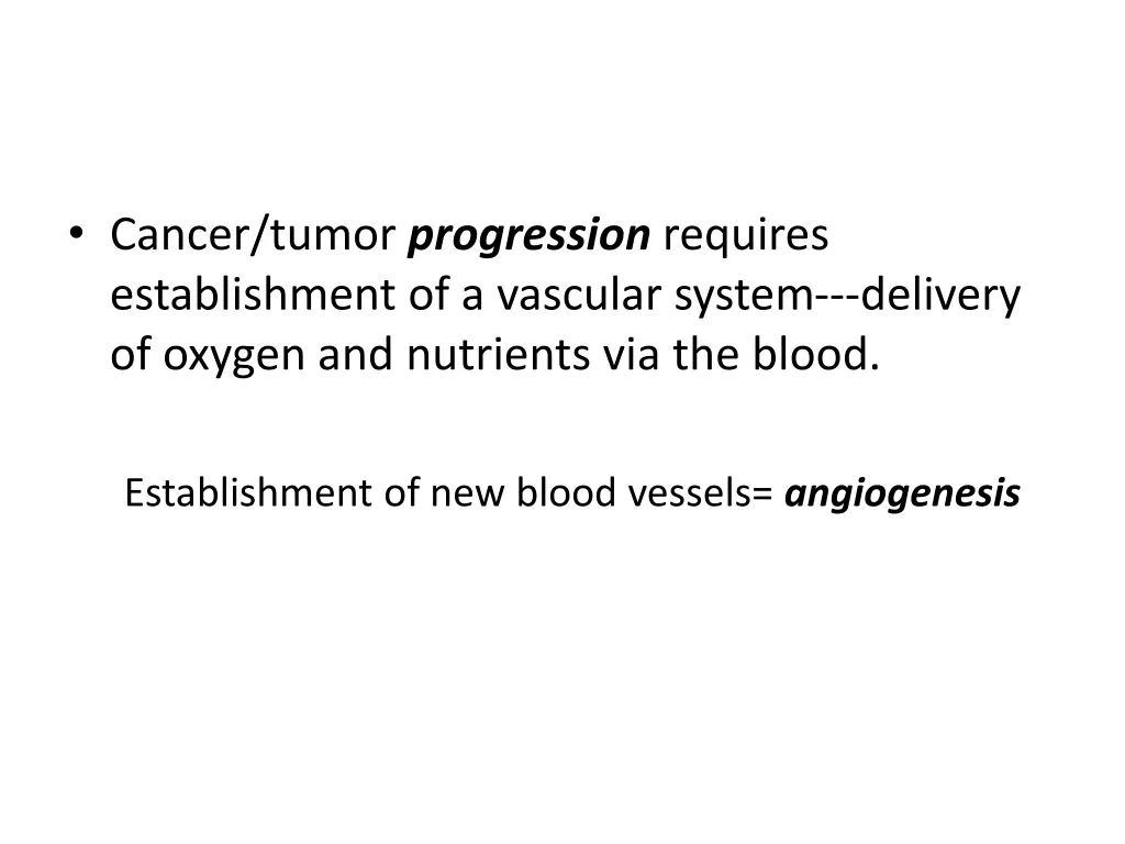 cancer tumor progression requires establishment