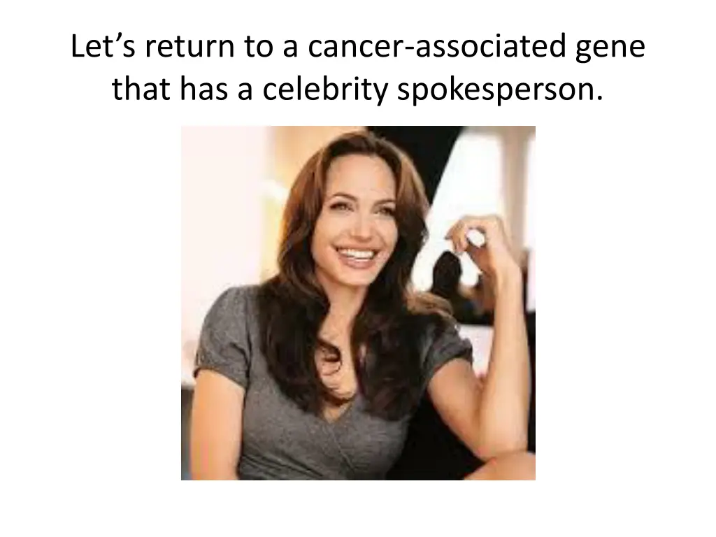 let s return to a cancer associated gene that