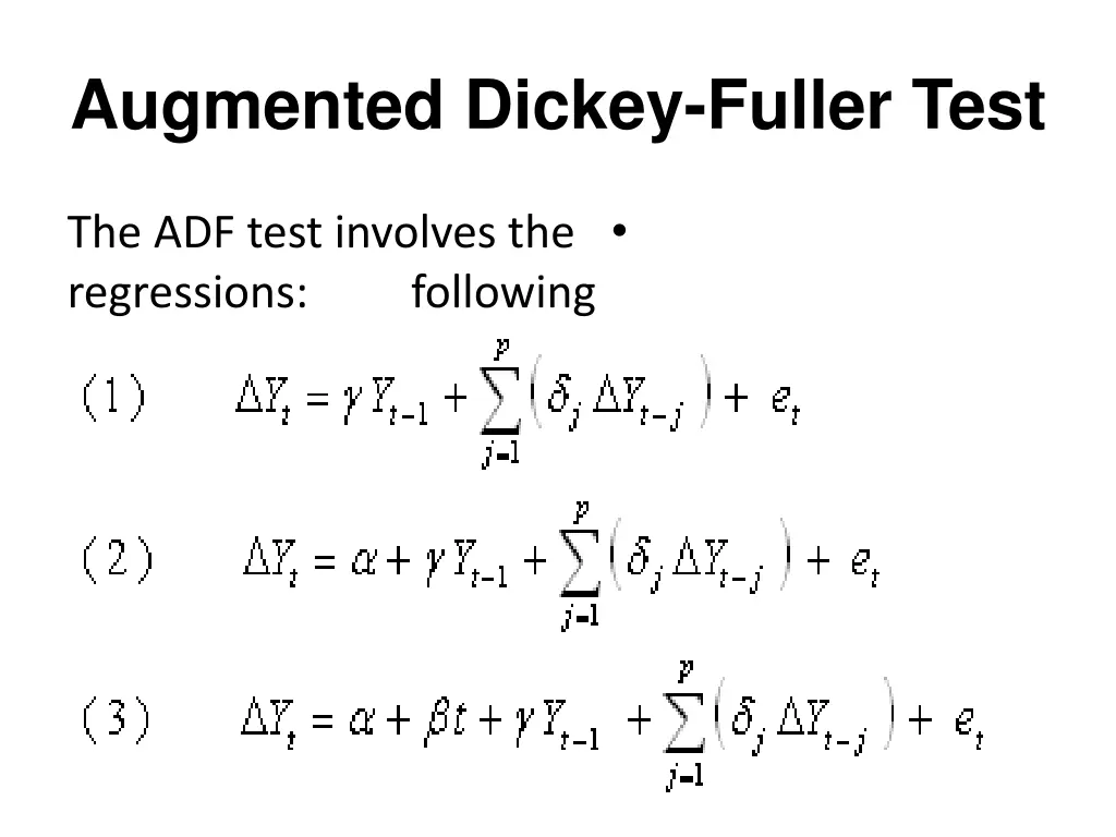 augmented dickey fuller test