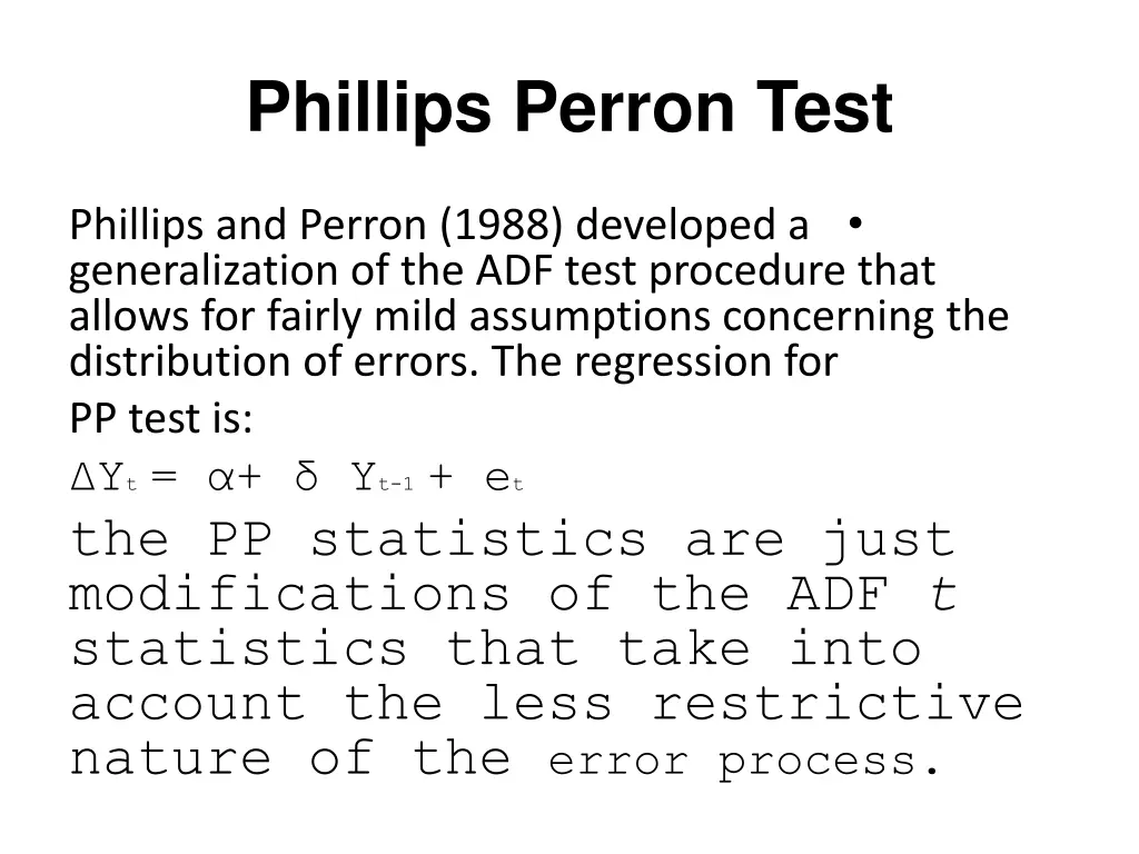 phillips perron test