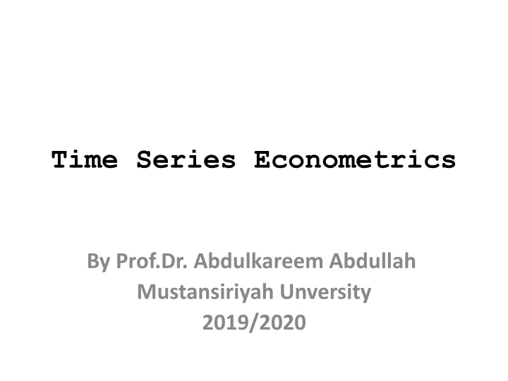 time series econometrics