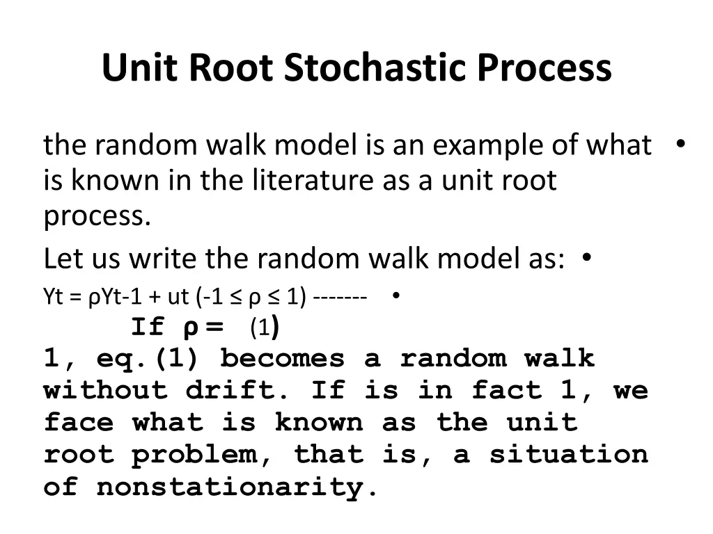 unit root stochastic process