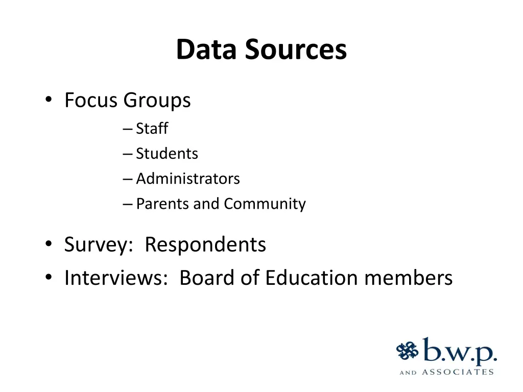 data sources