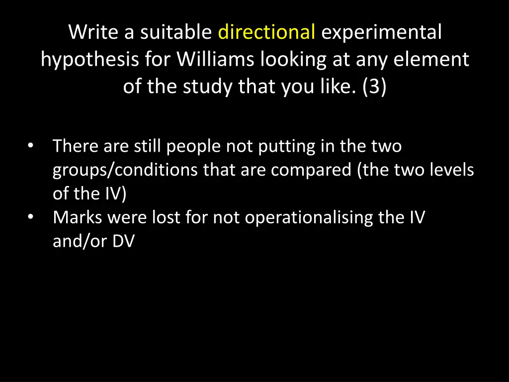write a suitable directional experimental