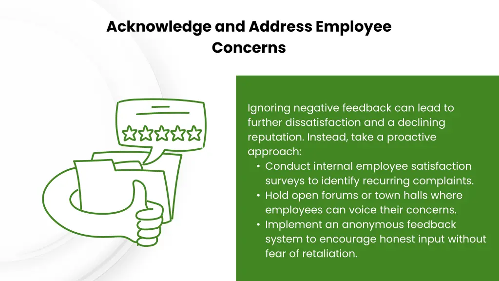 acknowledge and address employee concerns