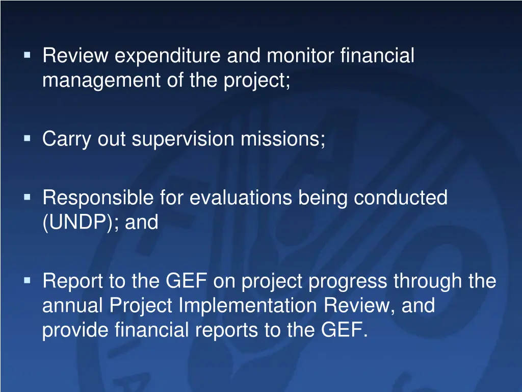 review expenditure and monitor financial