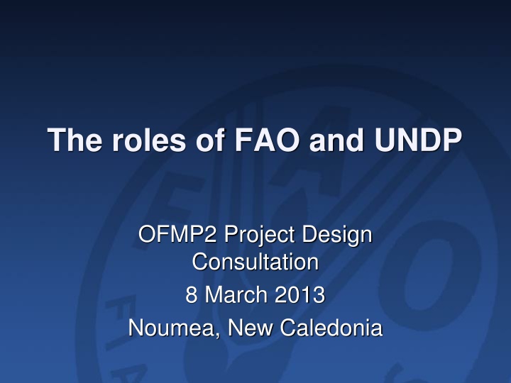 the roles of fao and undp