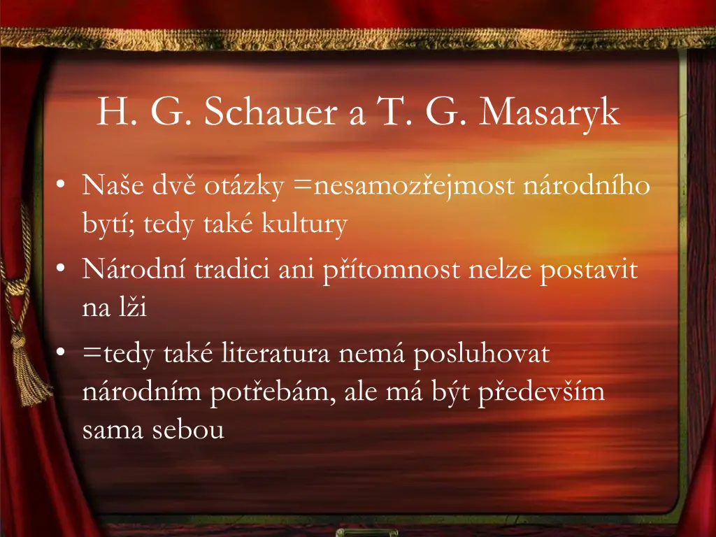 h g schauer a t g masaryk