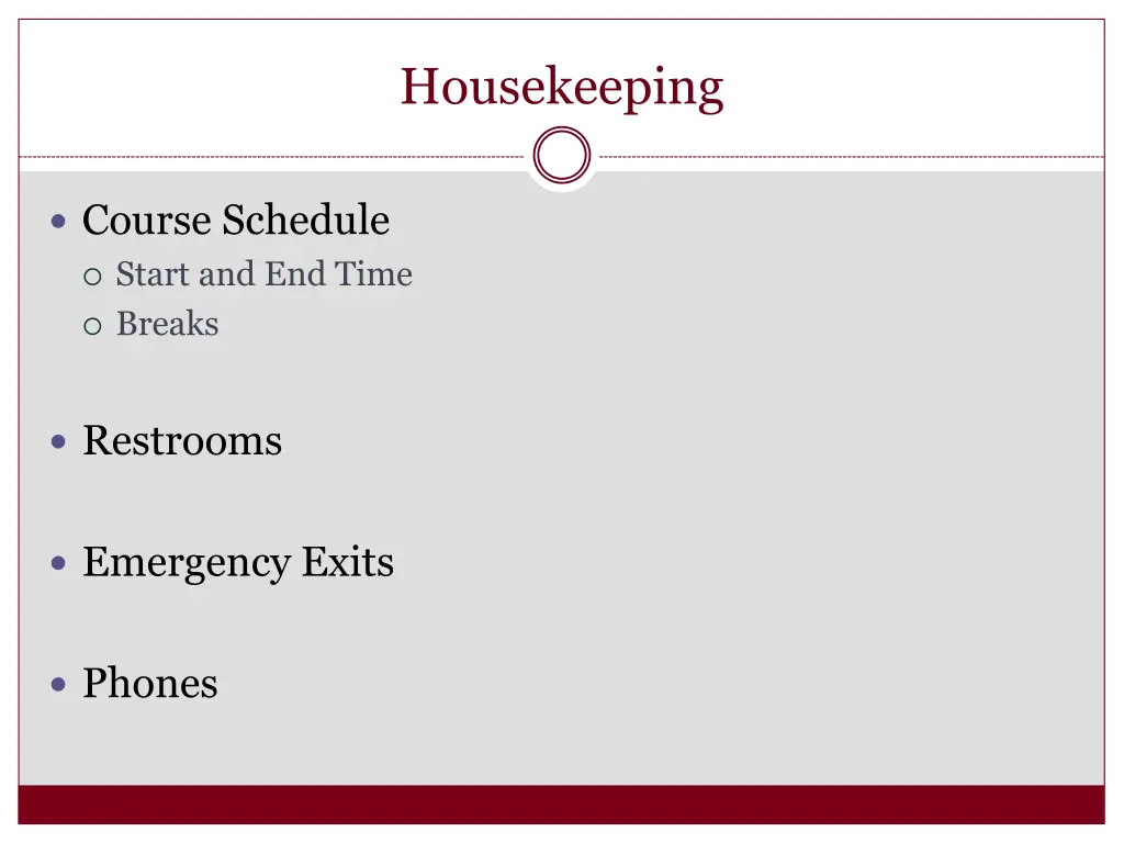 housekeeping