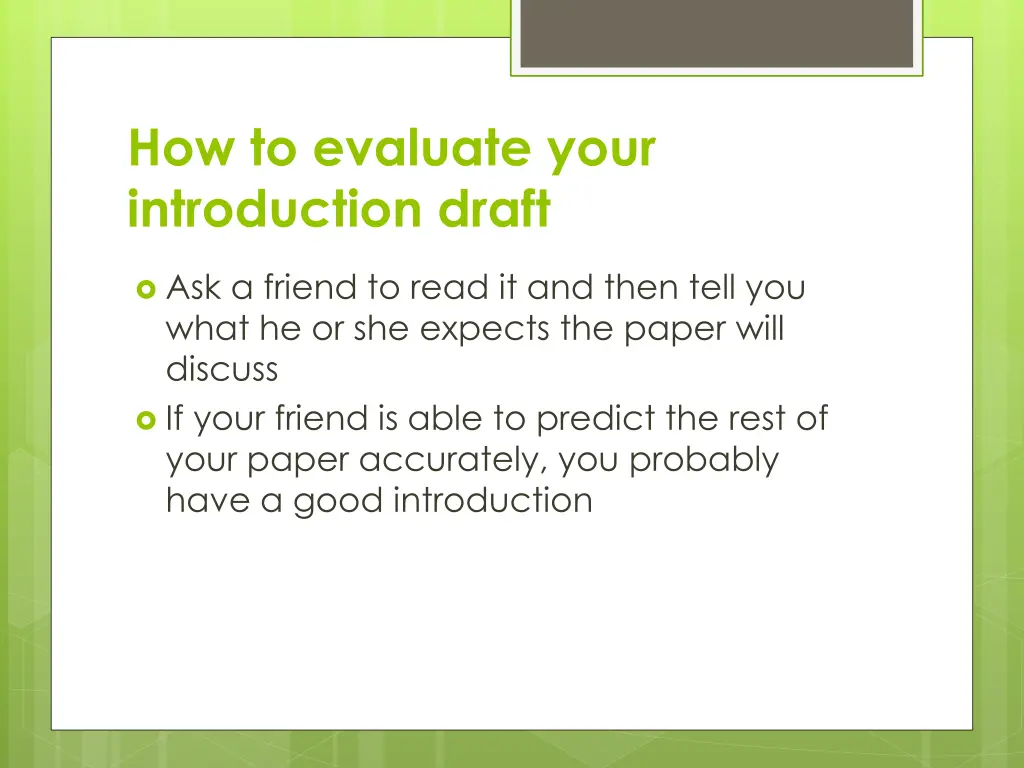 how to evaluate your introduction draft