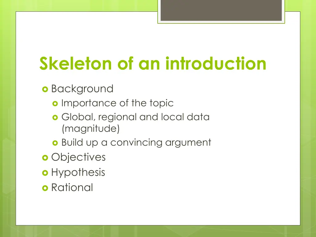 skeleton of an introduction