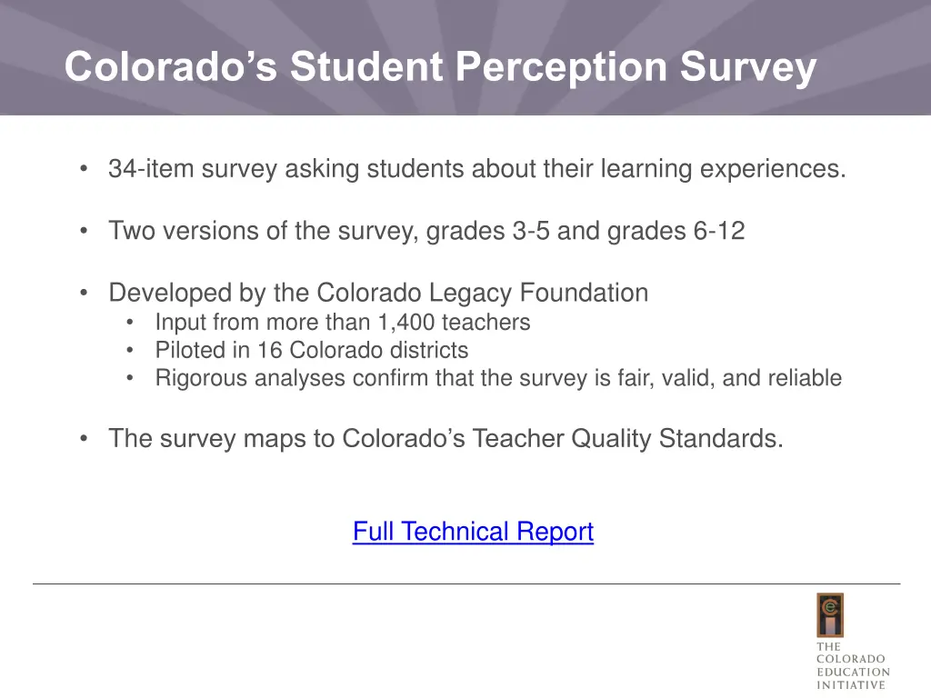colorado s student perception survey 1