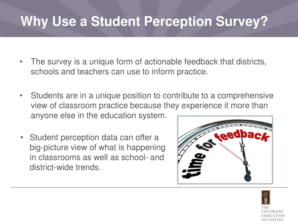 why use a student perception survey