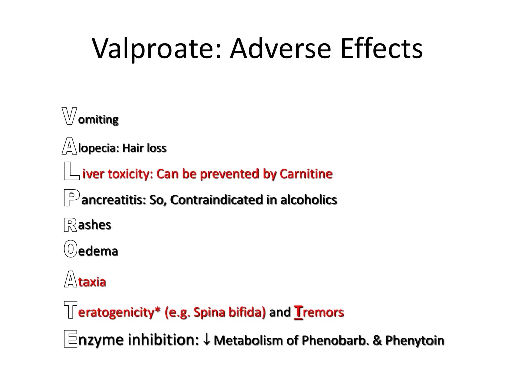 valproate adverse effects