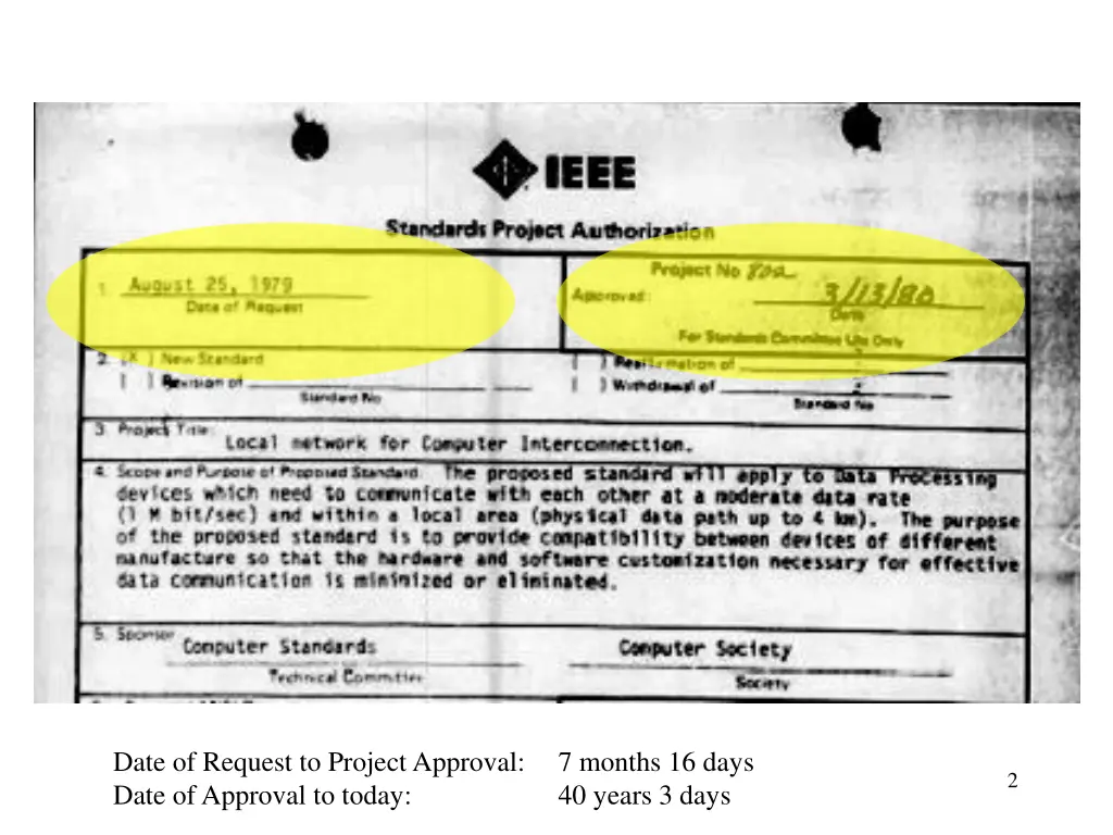 date of request to project approval 7 months