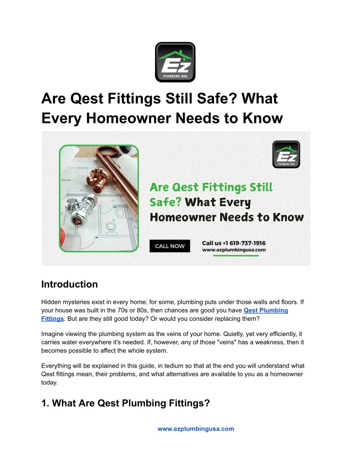 are qest fittings still safe what every homeowner