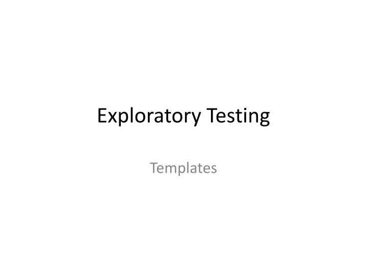 exploratory testing