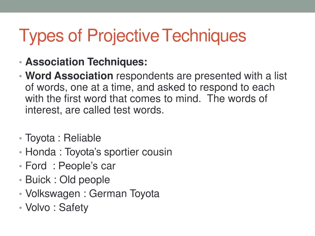 types of projectivetechniques