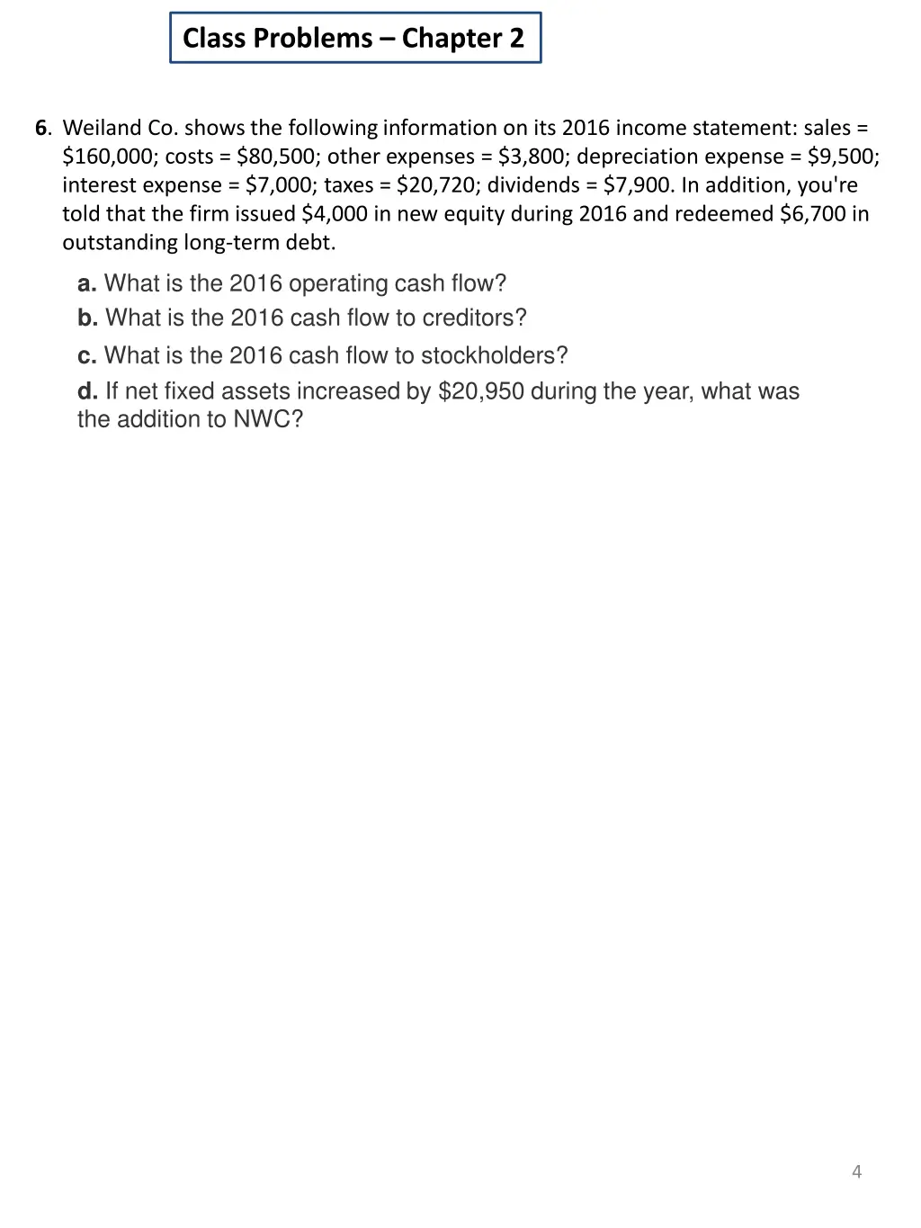 class problems chapter 2 3