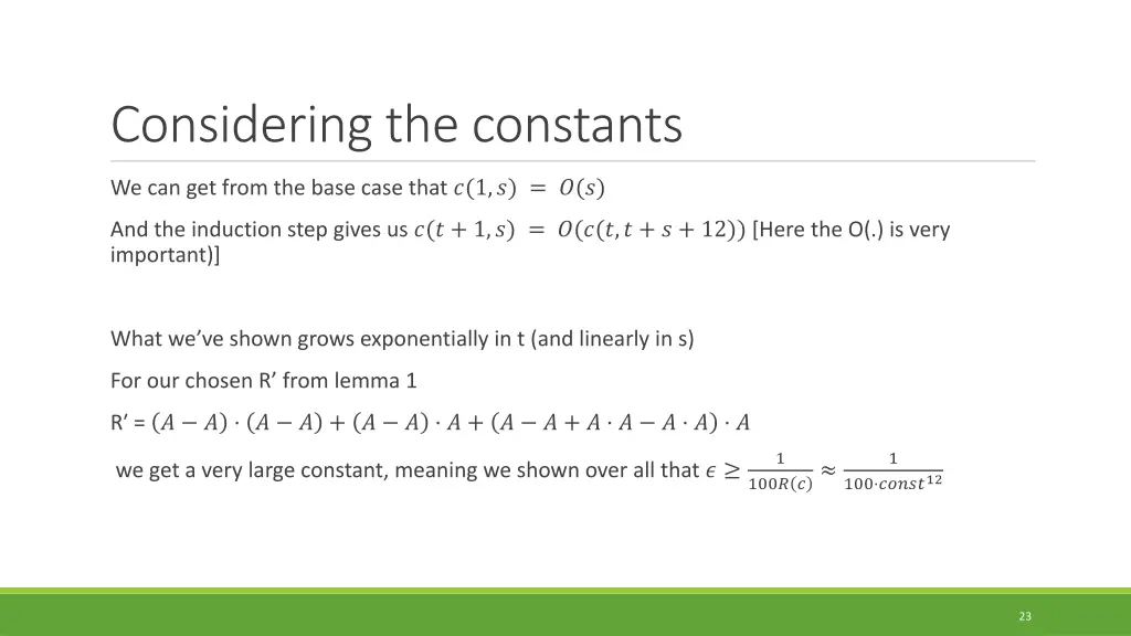 considering the constants