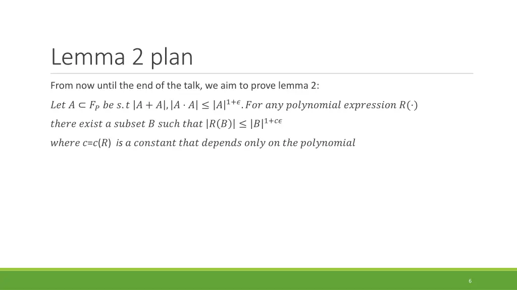 lemma 2 plan