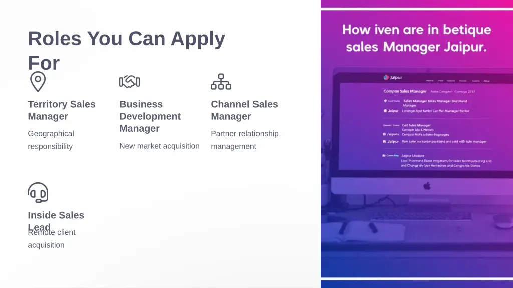 roles you can apply for