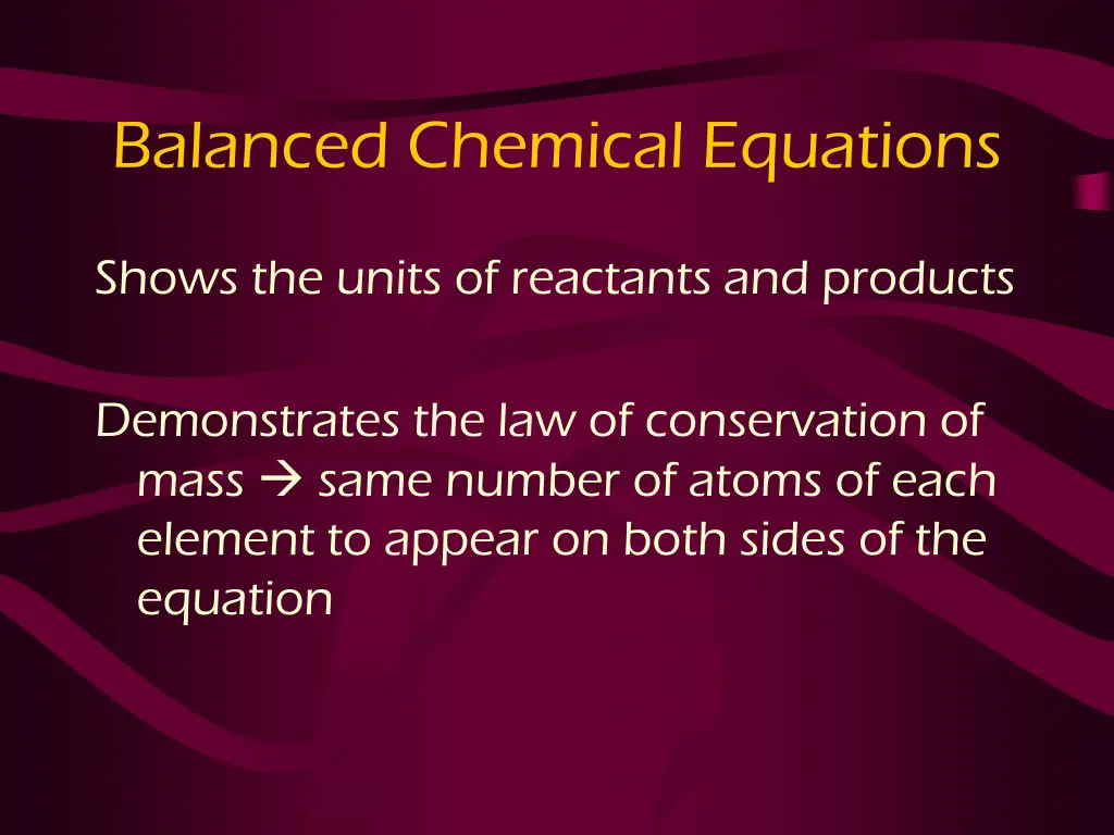 balanced chemical equations