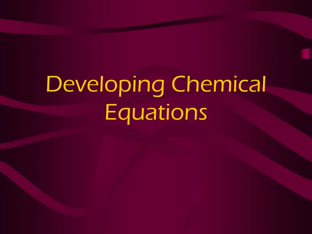 developing chemical equations