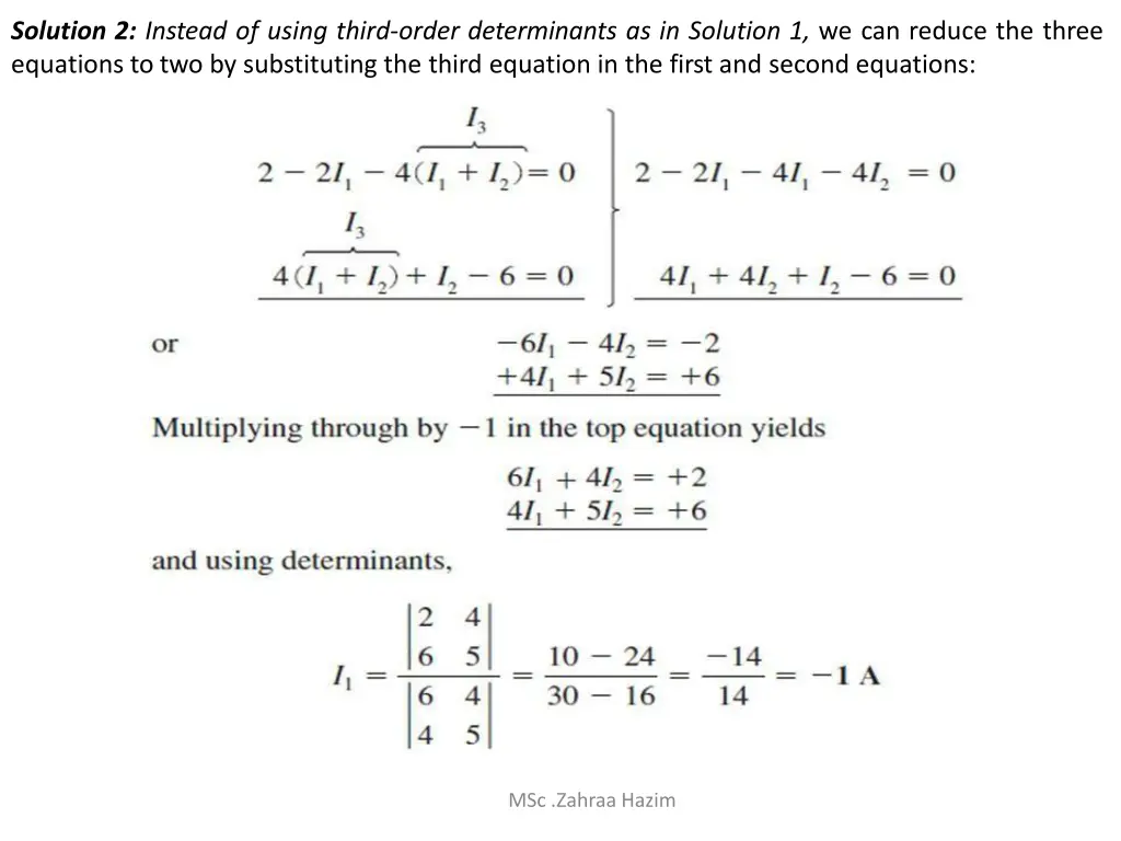 solution 2 instead of using third order