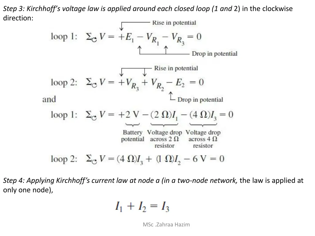 step 3 kirchhoff s voltage law is applied around
