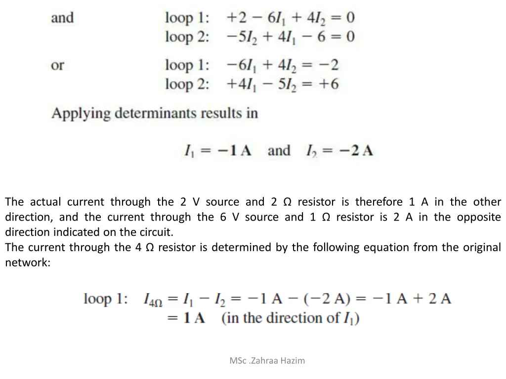 the actual current through the 2 v source