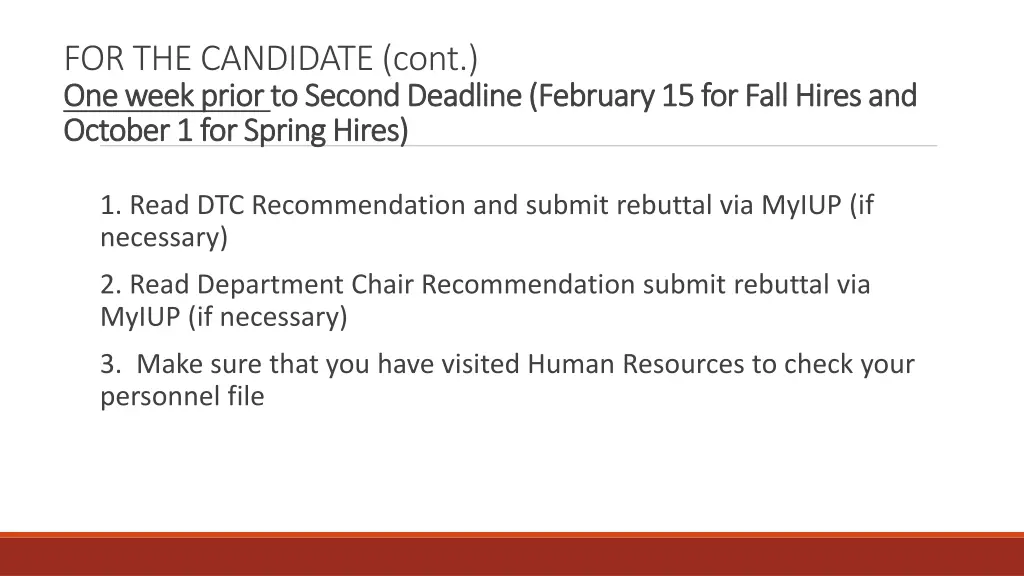 for the candidate cont one week prior one week