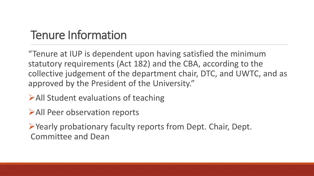 tenure information tenure information