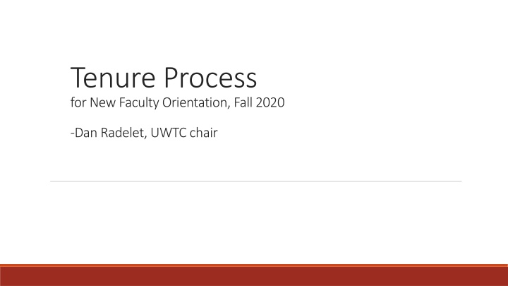 tenure process for new faculty orientation fall