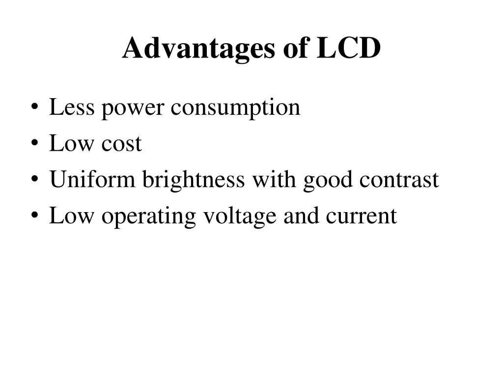 advantages of lcd