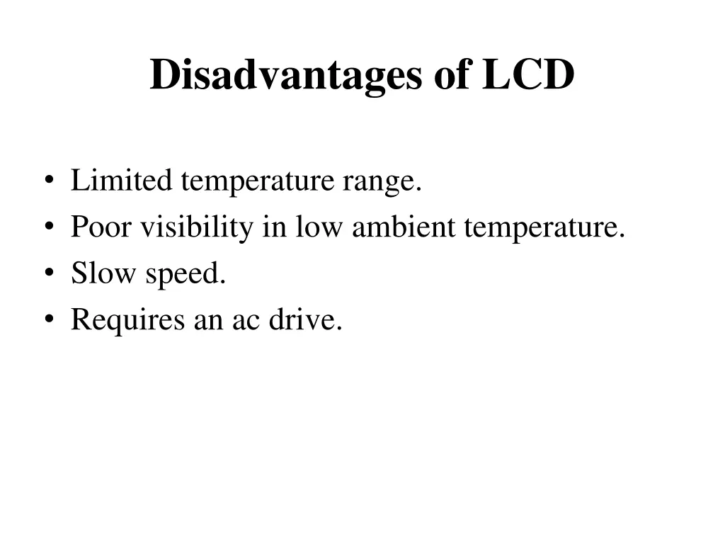 disadvantages of lcd