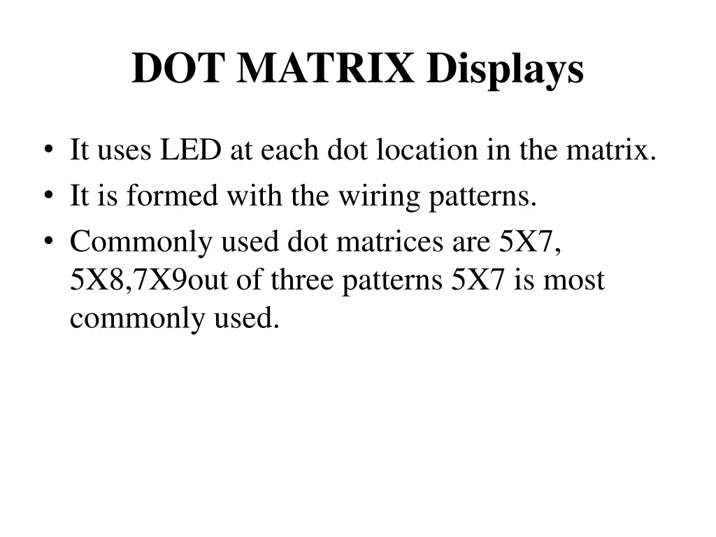 dot matrix displays