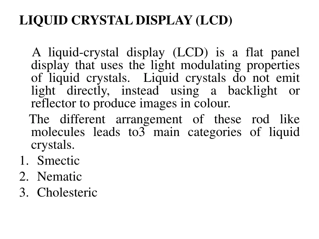 liquid crystal display lcd a liquid crystal