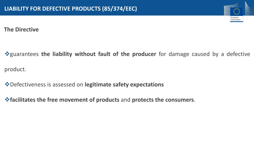 liability for defective products 85 374 eec