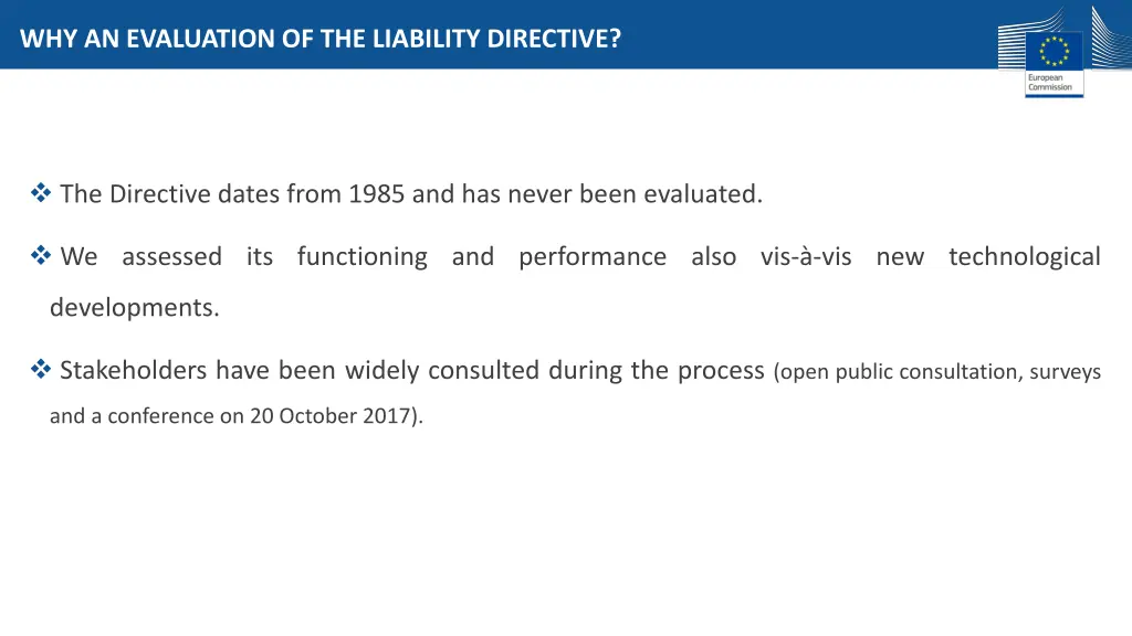 why an evaluation of the liability directive