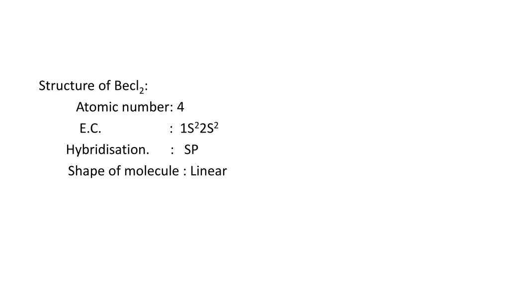 structure of becl 2 atomic number