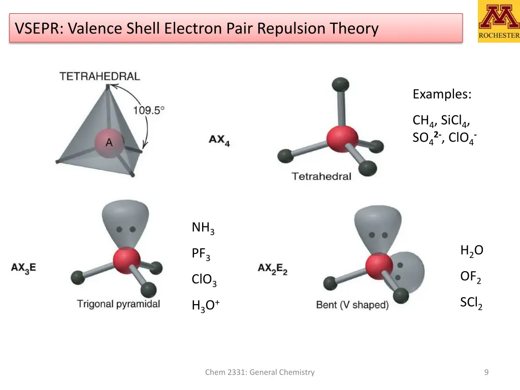 vsepr valence shell electron pair repulsion theory 4