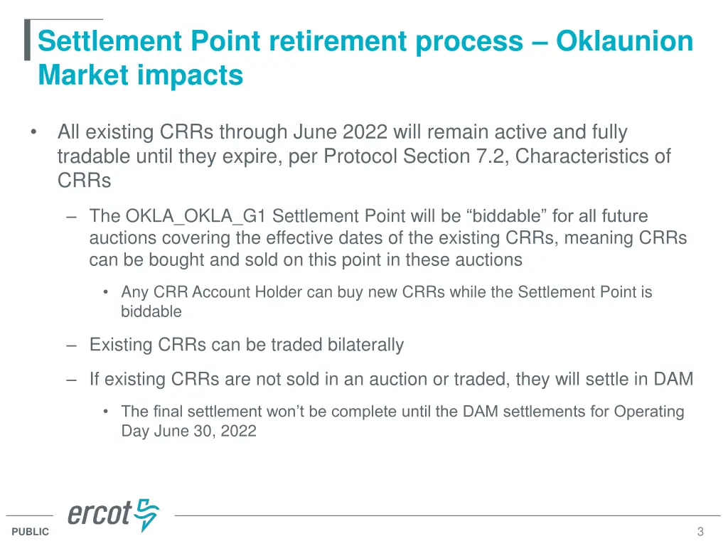 settlement point retirement process oklaunion 1