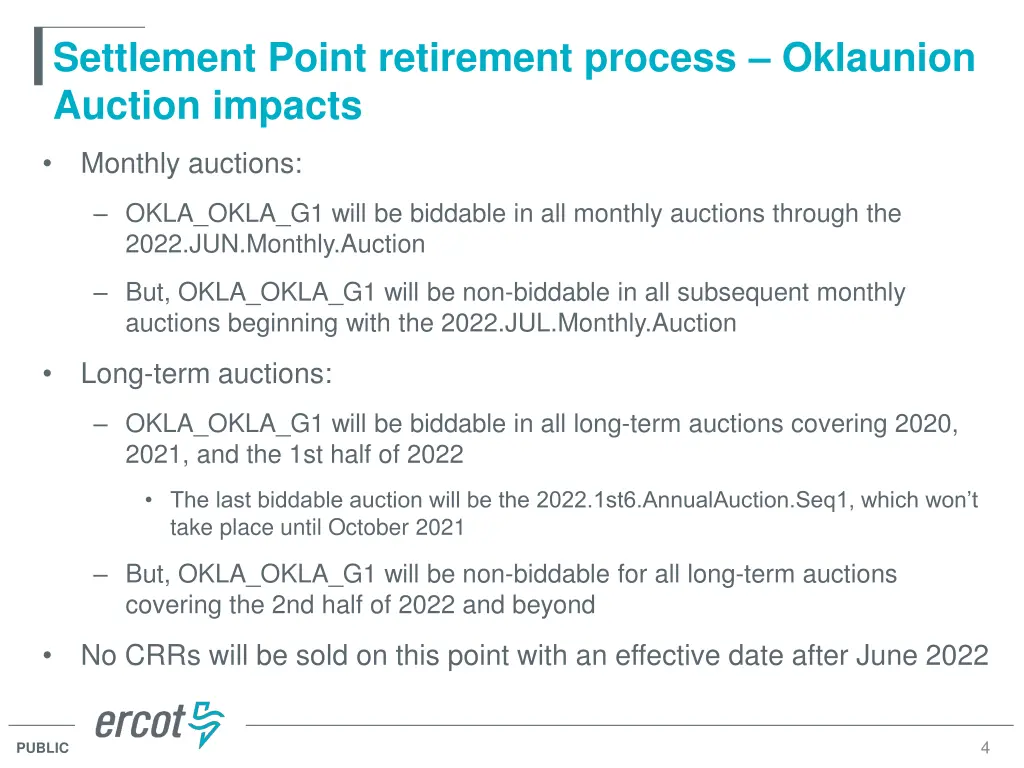 settlement point retirement process oklaunion 2