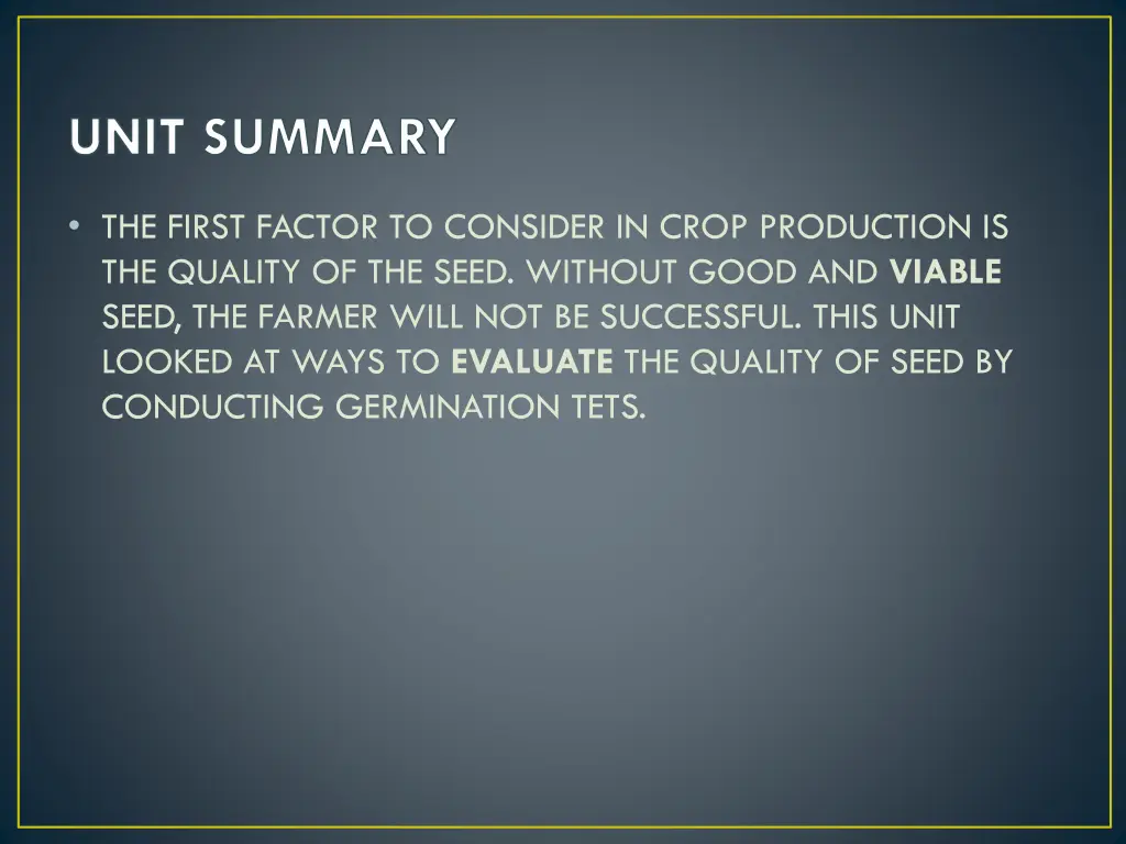 unit summary