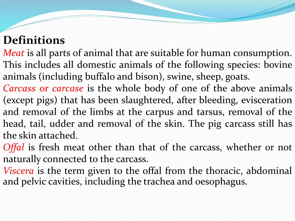 definitions meat is all parts of animal that